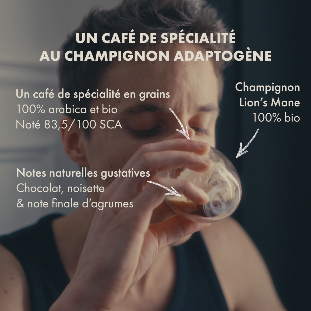 HELIOCE Clarté - Coffee Beans, enriched with Lion's Mane Mushroom Extract