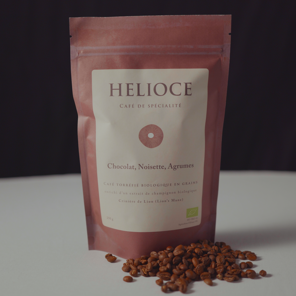 HELIOCE Clarté - Coffee Beans, enriched with Lion's Mane Mushroom Extract