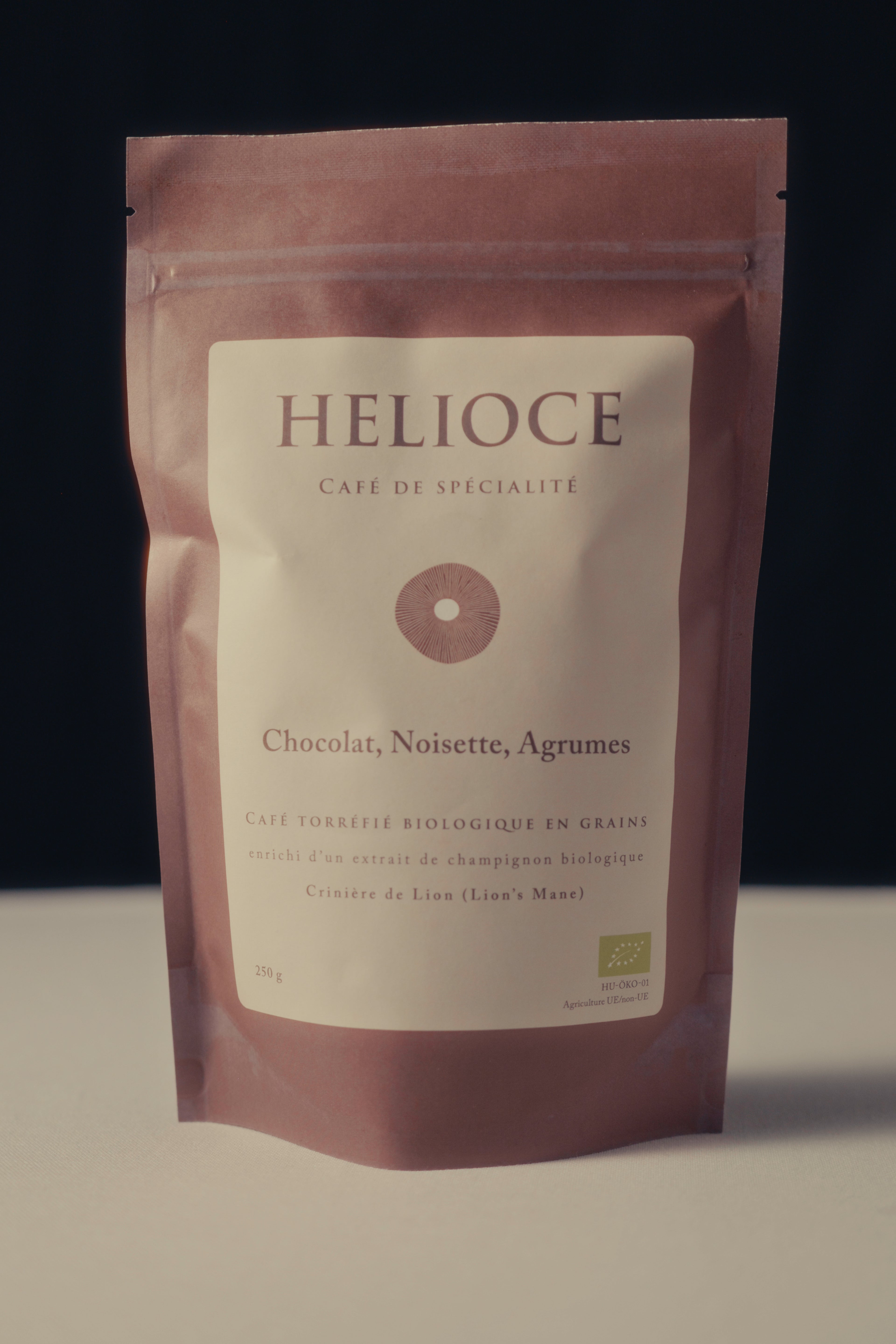 HELIOCE Clarté - Café en grains, enrichi en extrait de champignon Crinière de Lion (Lion's Mane)